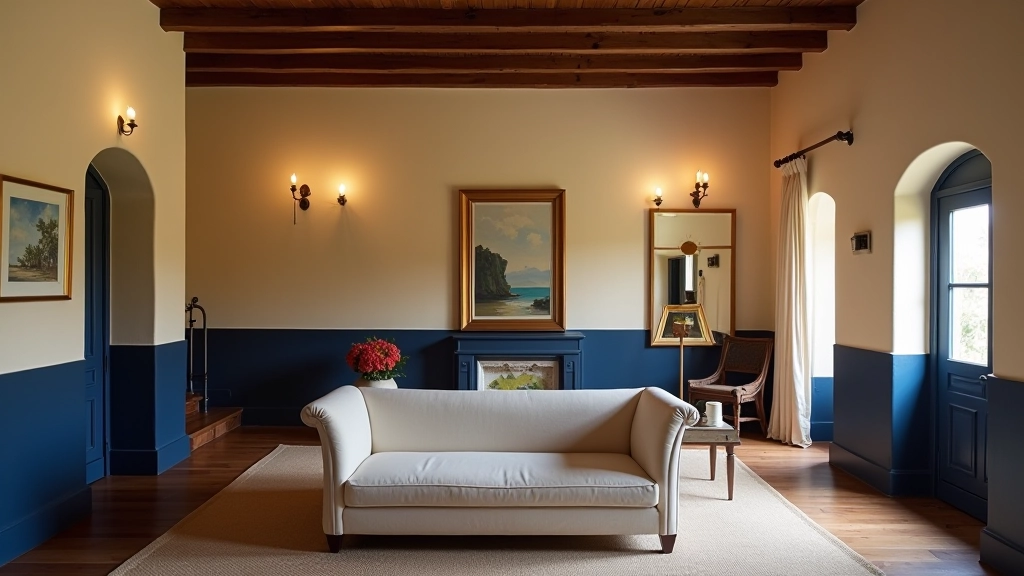 Residencia privada Old San Juan con técnica de dos tonos en azul marino